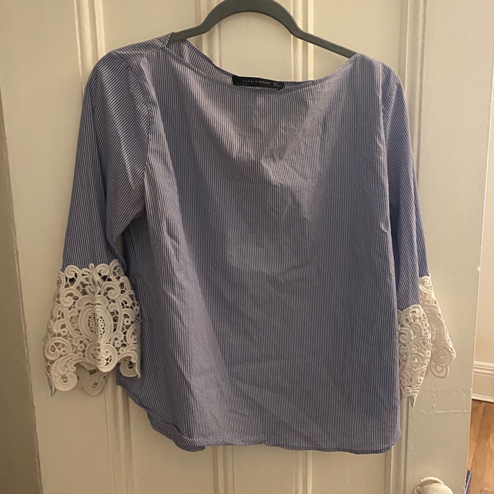 Zara lace sleeve blouse